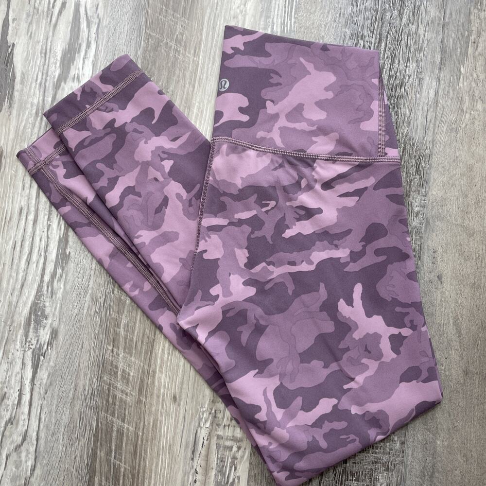 Lululemon Camo Wunder Under High Rise 25" Puple Leggings W5BSQS Size 6